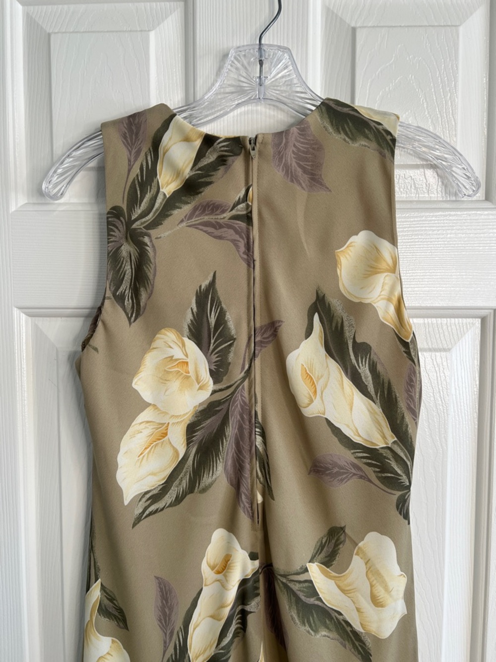 Vintage Kristy maxi high neck sleeveless calla lily floral print dress size 8 - Picture 6 of 7